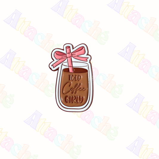 Iced Coffee Girly Metal Sticker