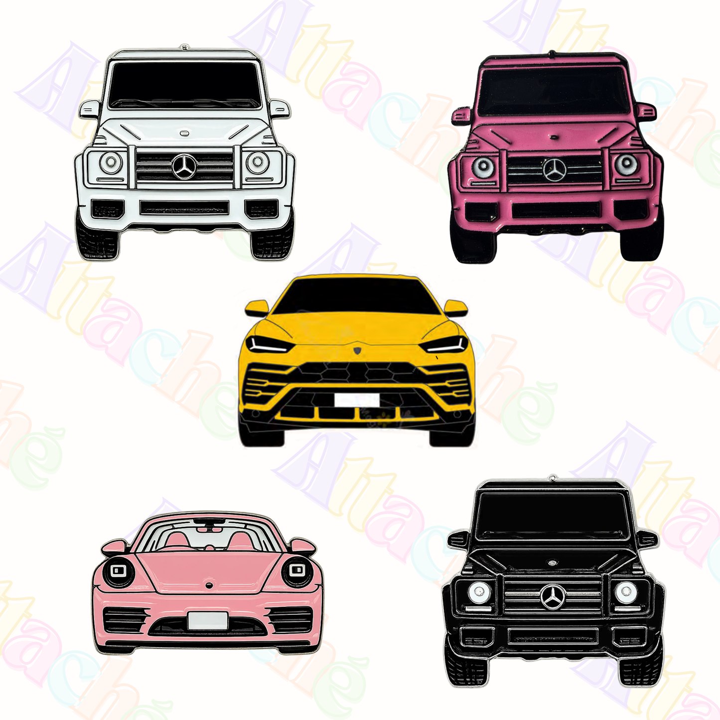 Yellow Lambo Metal Sticker