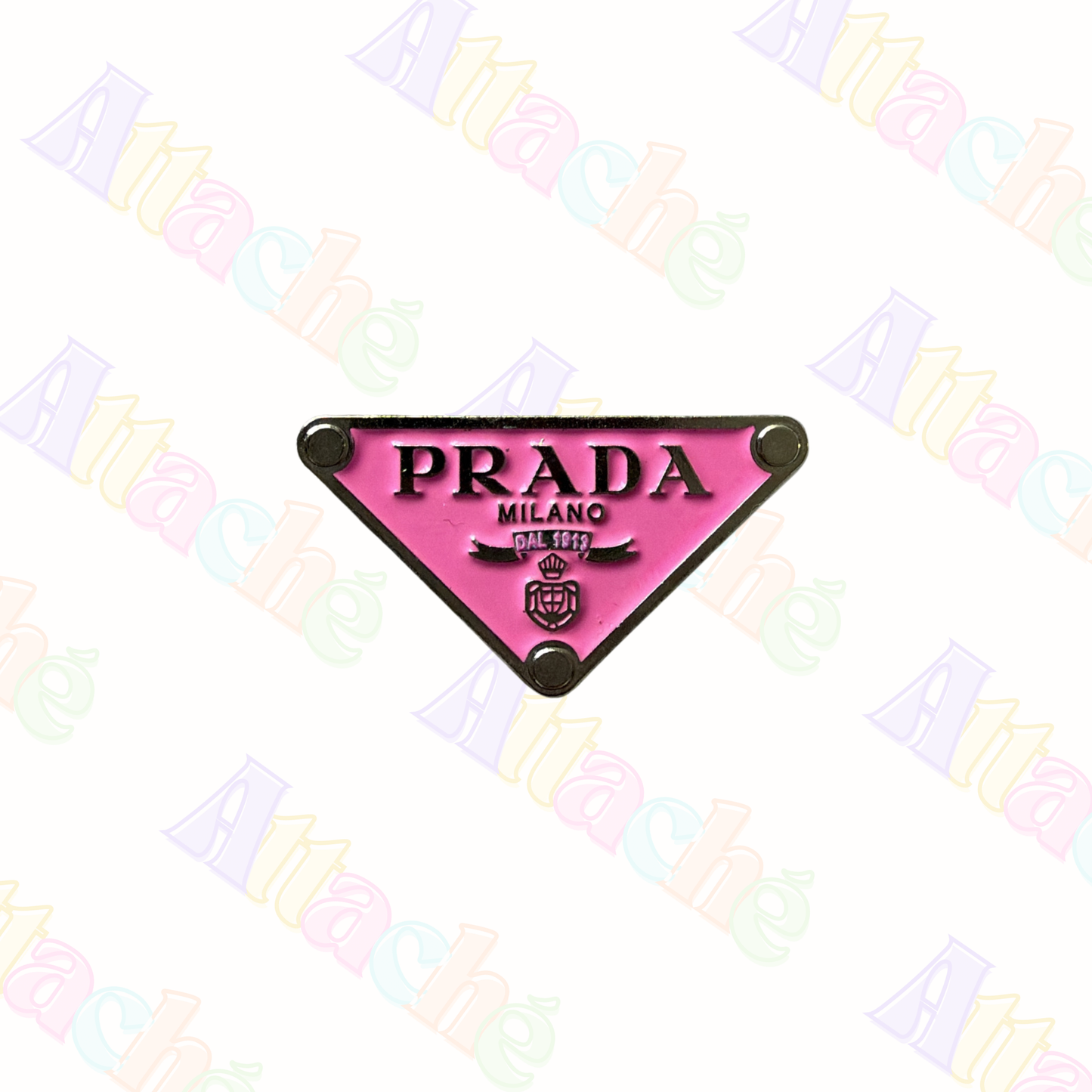 PRADA Pink Triangle Metal Sticker