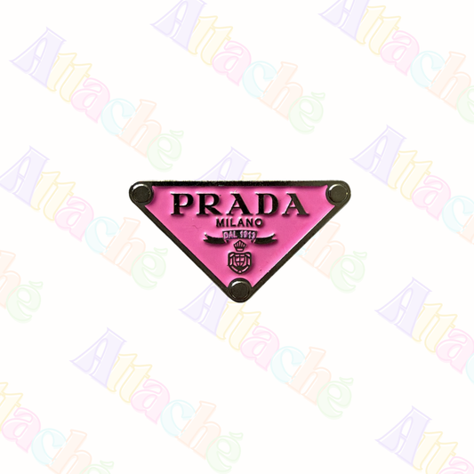 PRADA Pink Triangle Metal Sticker