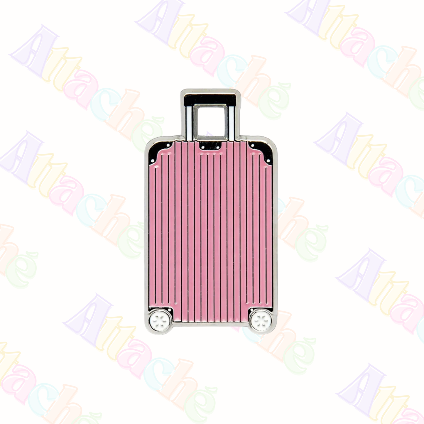 Pink Suitcase Metal Sticker
