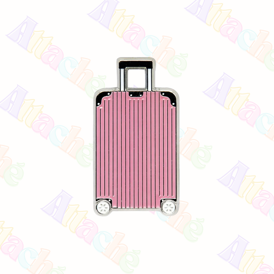 Pink Suitcase Metal Sticker