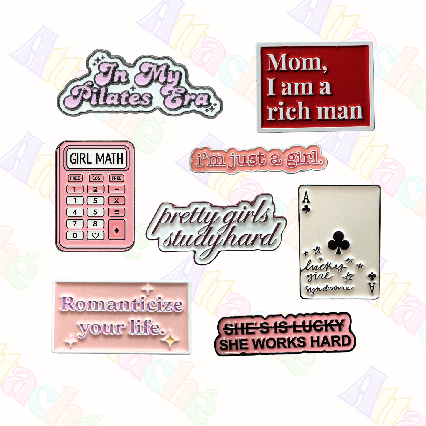 Girly Motivational Collection Metal Stickers