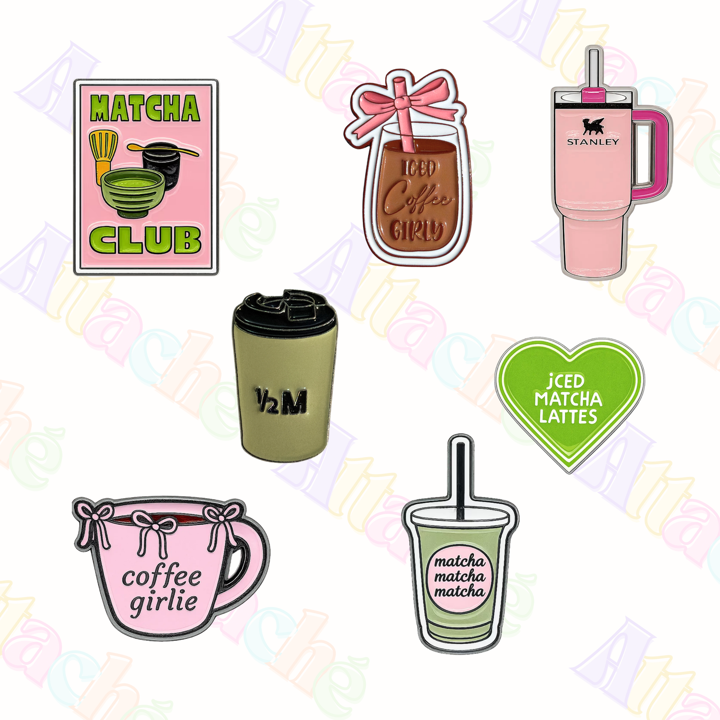 Matcha Heart Metal Sticker