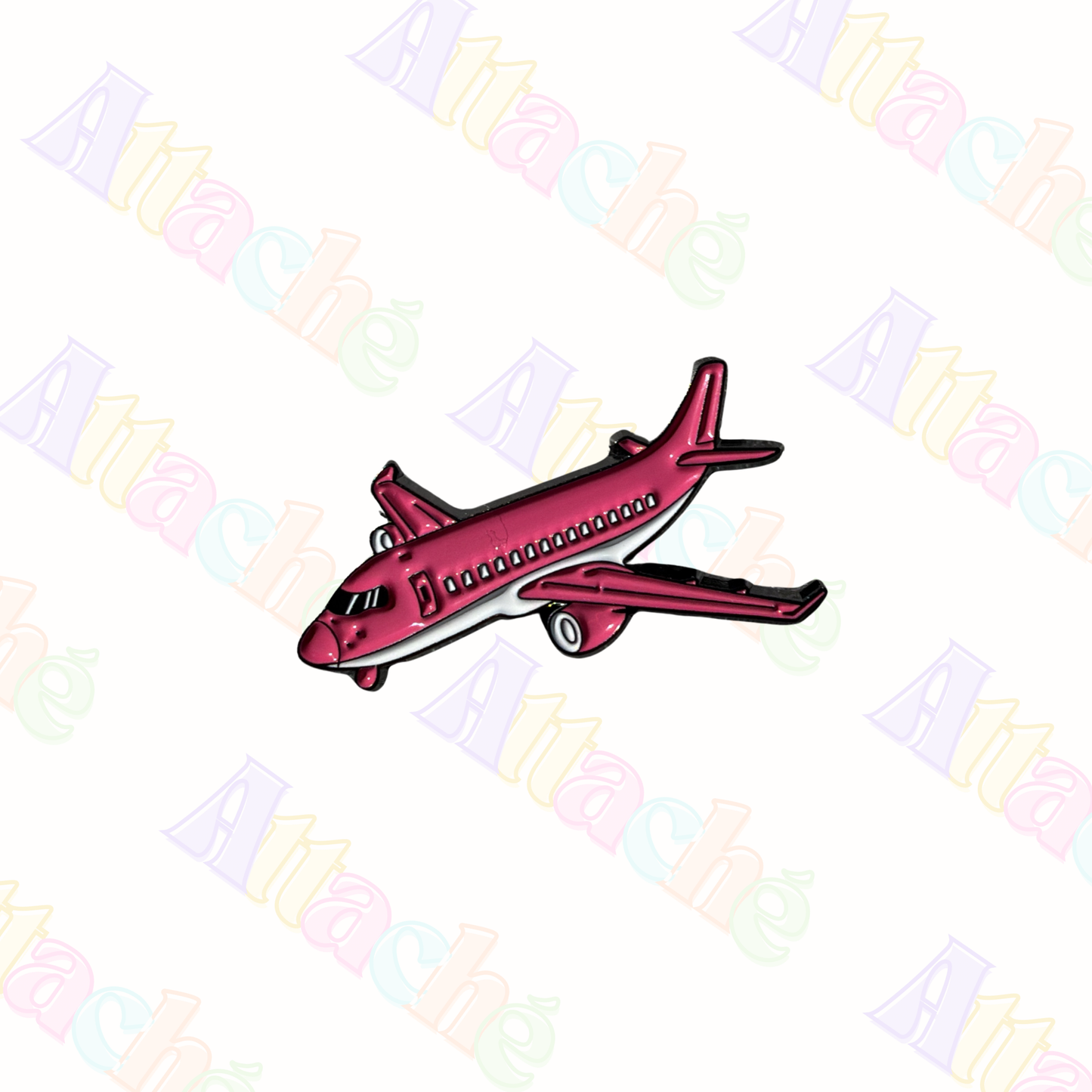 Pink Aeroplane Metal Sticker