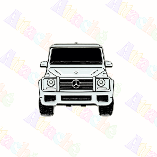 White G Wagon Metal Sticker