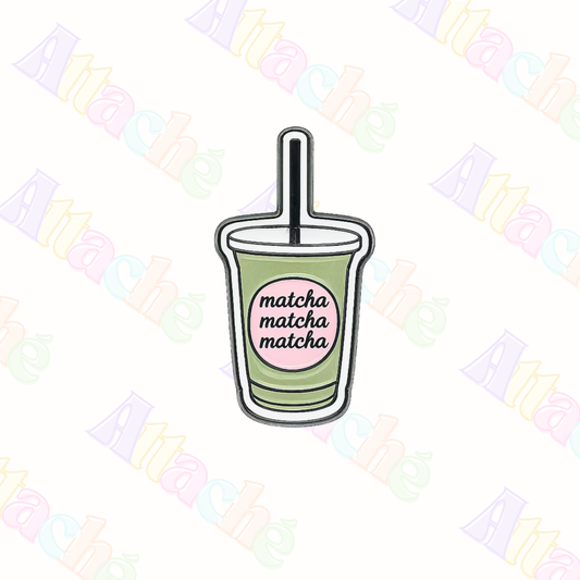 Iced Matcha Metal Sticker