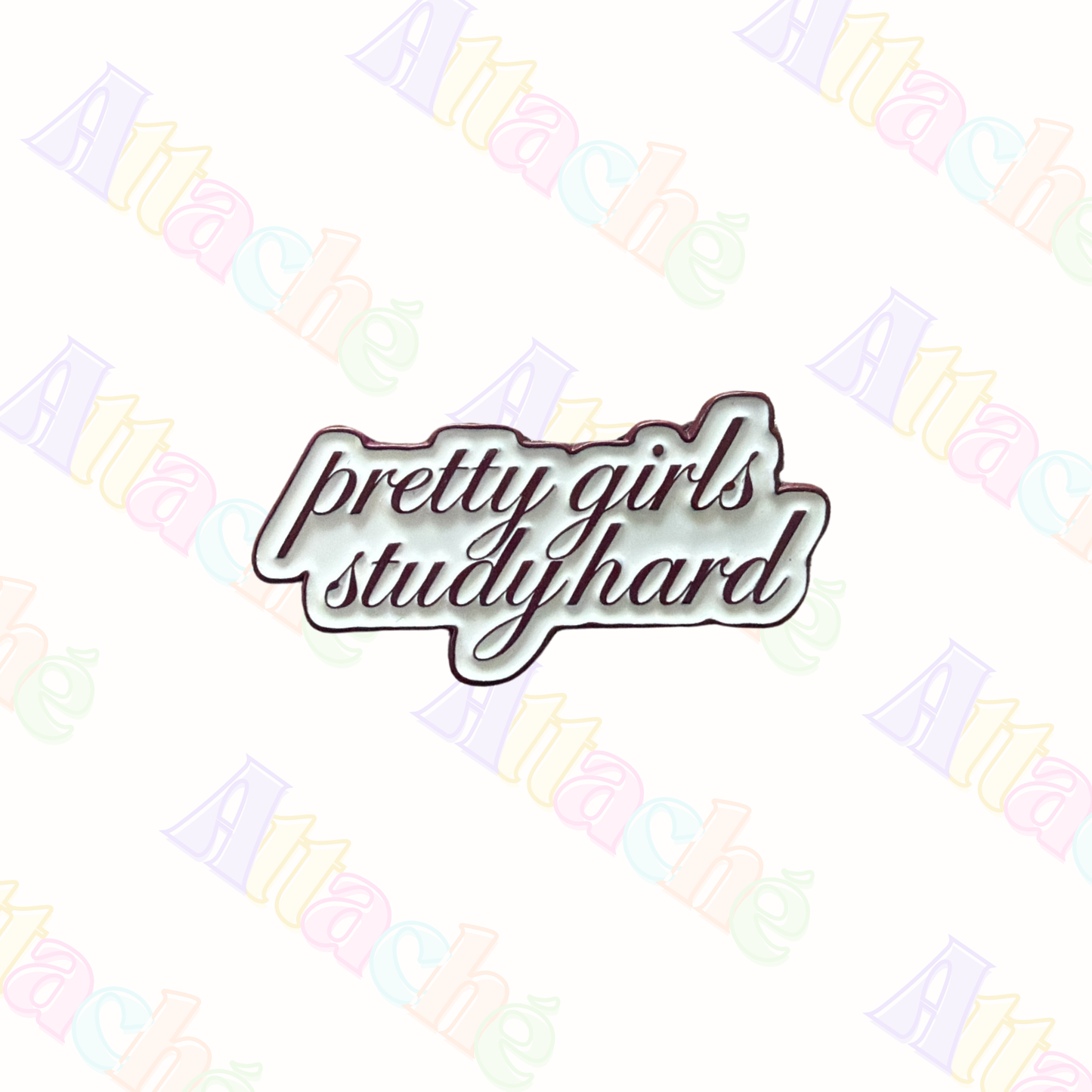 Pretty Girls Study Hard Metal Sticker