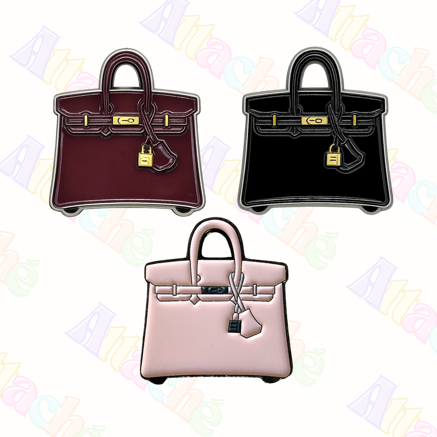 Pink Handbag Metal Sticker
