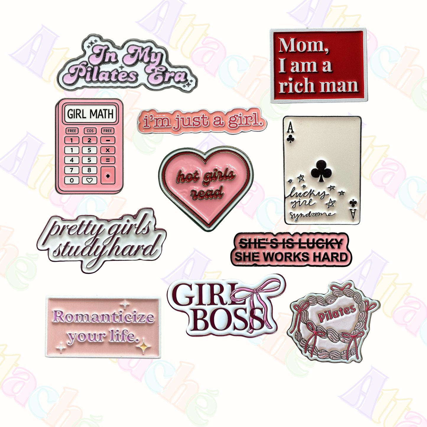 Girly Motivational Collection Metal Stickers