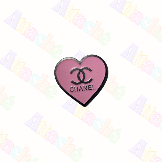 Pink CC Heart Metal Sticker