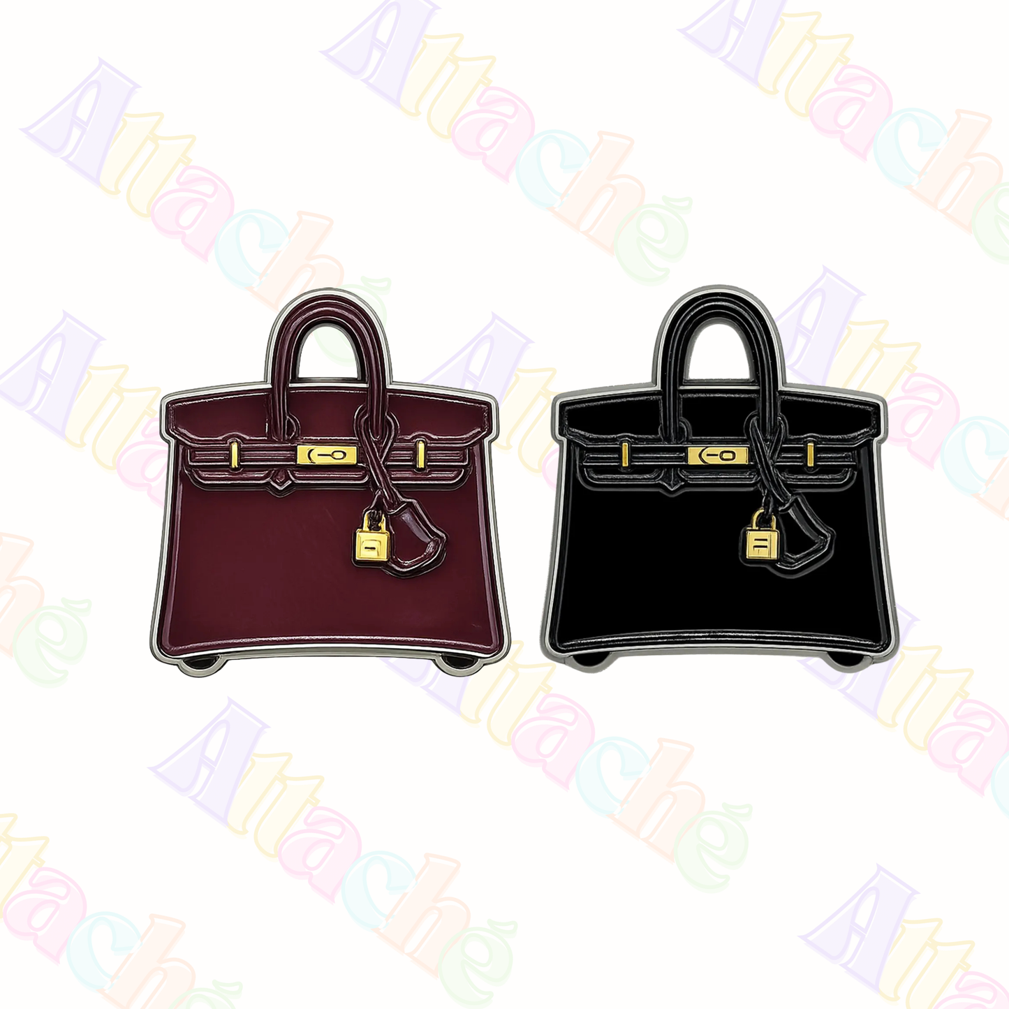Maroon Handbag Metal Sticker