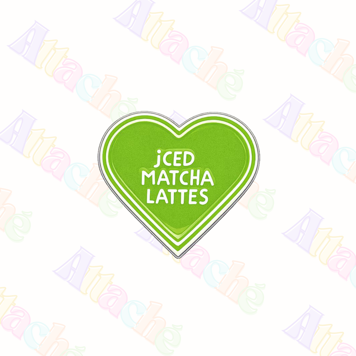 Matcha Heart Metal Sticker