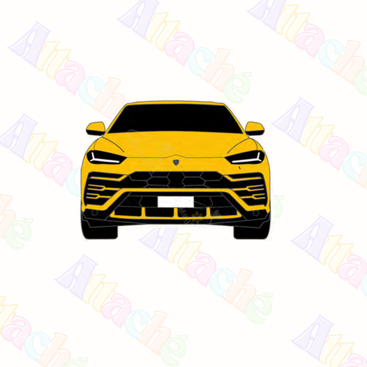 Yellow Lambo Metal Sticker