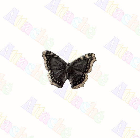 Black & White Butterfly Metal Sticker