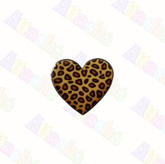 Leopard Heart Metal Sticker