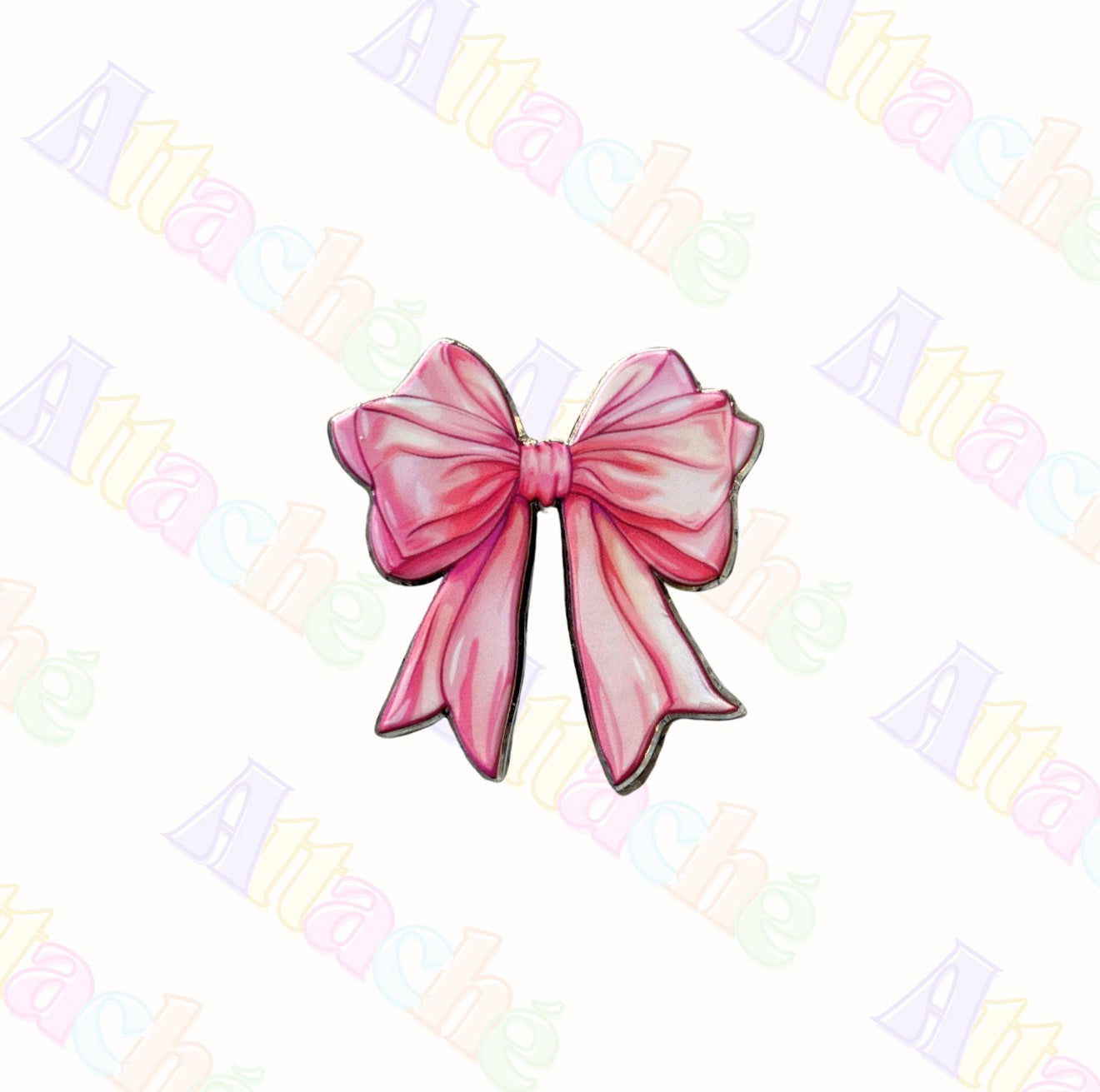 Pink Bow Metal Sticker