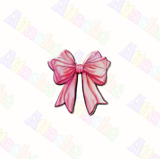 Pink Bow Metal Sticker