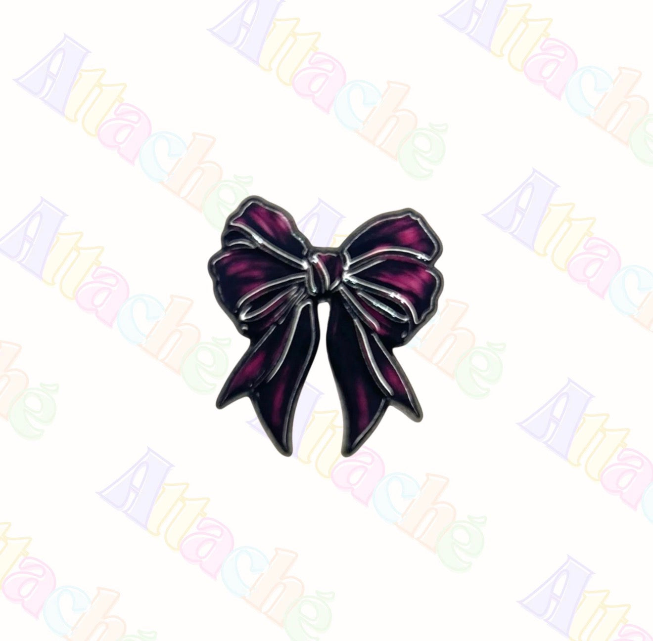 Purple Bow Metal Sticker