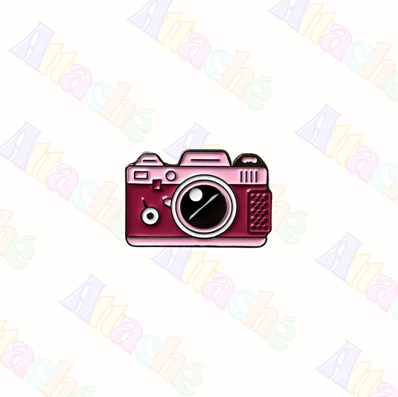 Pink Vintage Camera Metal Sticker