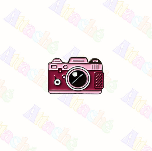 Pink Vintage Camera Metal Sticker