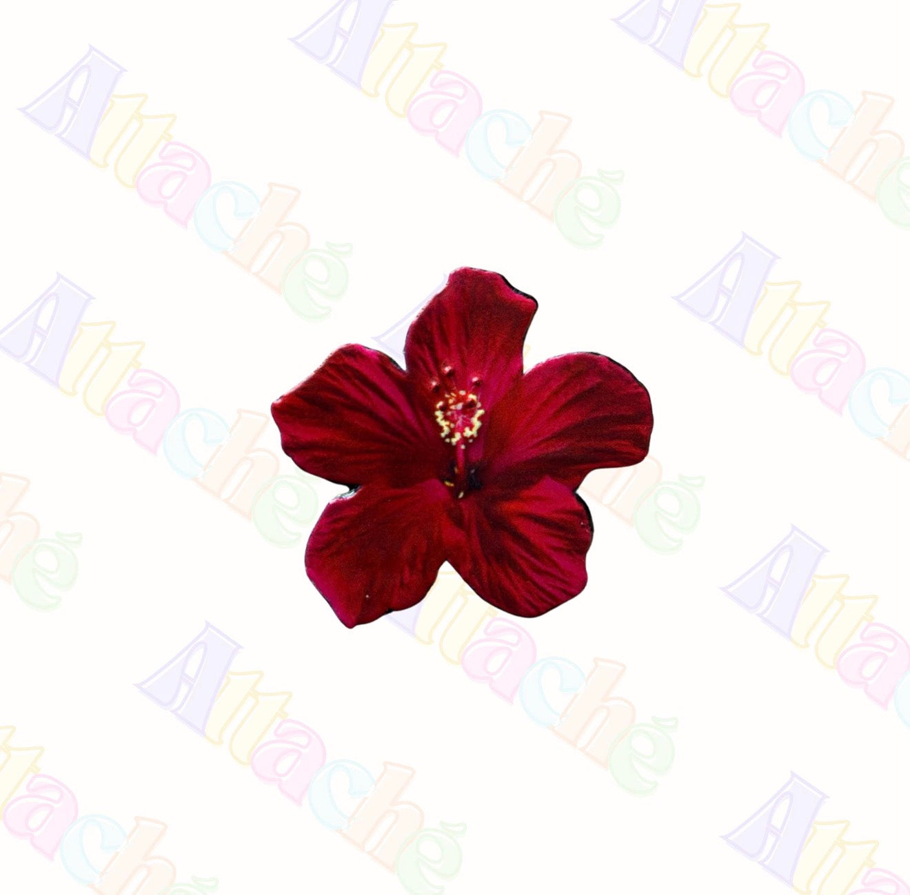 Red Hibiscus Flower Metal Sticker