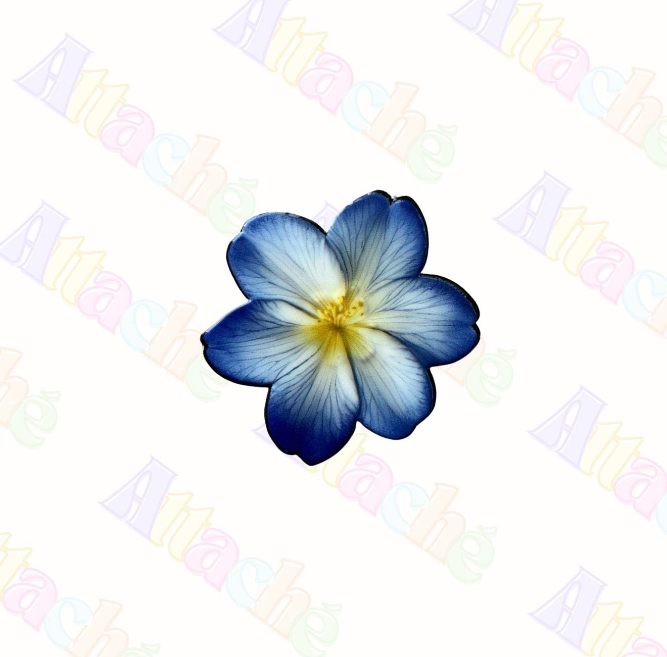 Blue Flower Metal Sticker